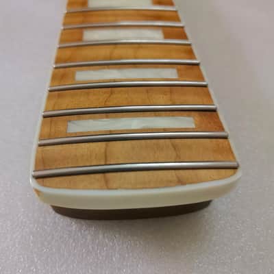 Roasted Flame Maple Strat Style Guitar Neck, 22 Frets, Satin Finish image 3