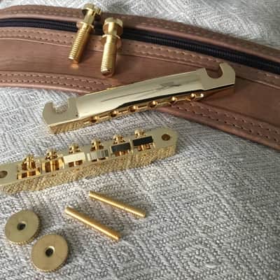 Gibson PBBR-065 Historic Non-Wire ABR-1 Tune-O-Matic Bridge and Aluminum stop bar Tailpiece Gold -Combo image 6