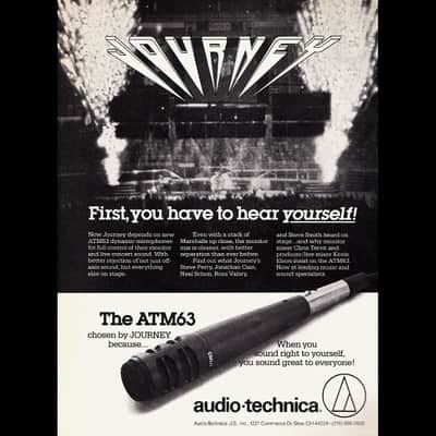 Vintage 1980's Audio-Technica ATM63 / Pro 6 dynamic cardioid microphone Low Z w accessories Shure Electro Voice Journey # 2 image 2