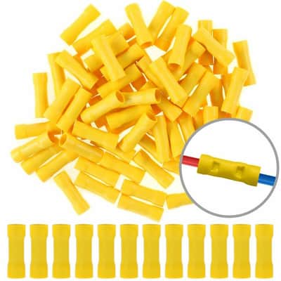 Absolute 100 12-10 Gauge AWG YELLOW insulated crimp terminals Crimping connector image 4