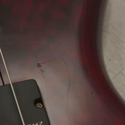 Used Schecter Elite-4 Bass Guitar Red image 2