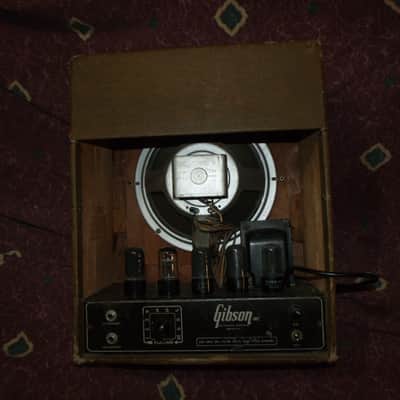 Vintage 1947 Gibson BR-6 Amp 3-prong/caps installed VG image 4