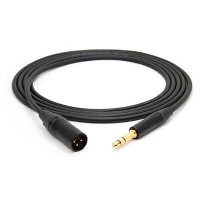 MOGAMI 3m TRS Jack - XLRM Cable with Neutrik Black and Gold Connectors image 2