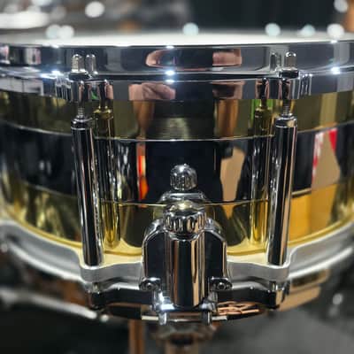 Pearl CS-1465F "Tricolon" Chad Smith Signature Free-Floating 14x6.5" Snare Drum 2015 - 2016 - Brass/Steel image 4