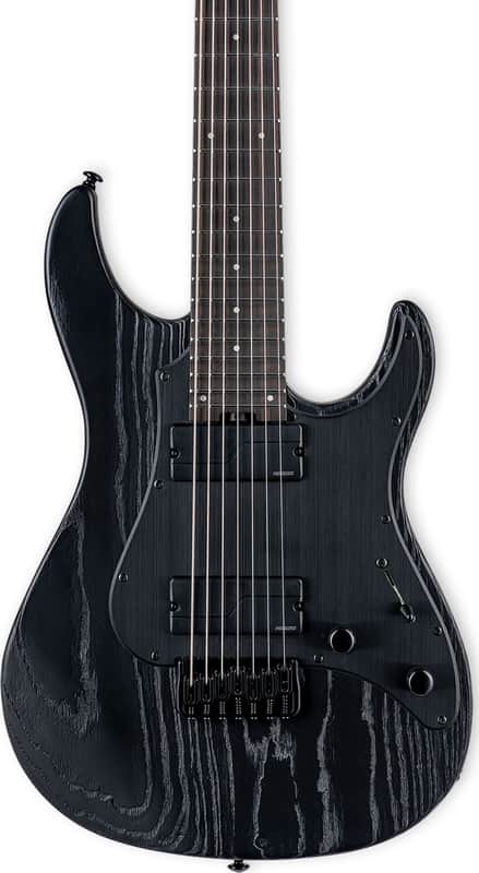 ESP LTD SN-1007HT 7-String Baritone Electric Guitar, Ebony Fingerboard, Black Blast image 1