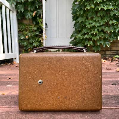 Rotary Connection Portable mini guitar cab with 8” vintage CTS speaker. Built from 50’s Westinghouse tube radio. 2025 - Tan/brown image 5
