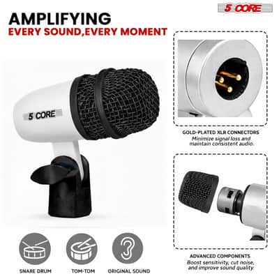 5 Core Conga Mic Snare Tom Set Professional XLR Cardioid Unidirectional Instrument Microphone Kit image 8