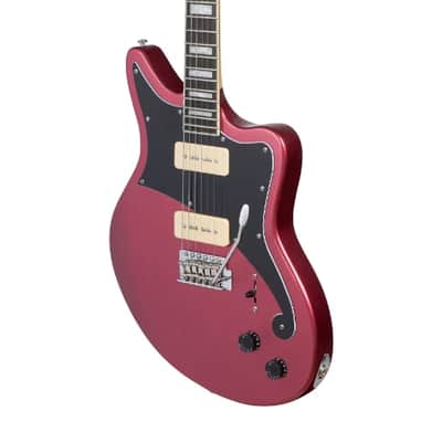 D'Angelico Premier Bedford Solid Body Electric Guitar, Oxblood with Gig Bag image 4