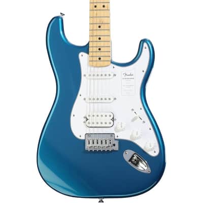 Fender Standard Stratocaster HSS Electric Guitar Aqua Marine Meta Bundle with Fender Classic Guitar Picks 12-Pack, 10ft Series Instrument Cable Black, Logo Guitar Strap 2in Black with White image 5