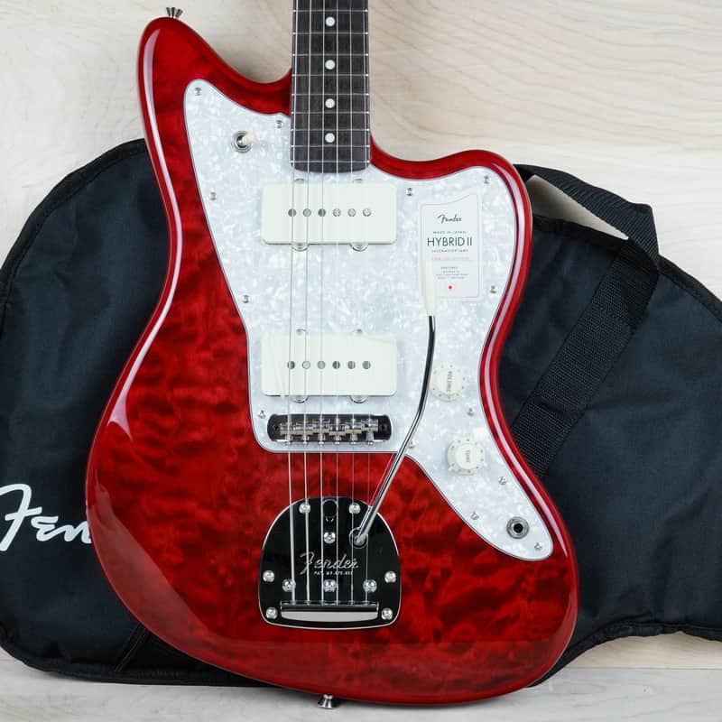 Fender Hybrid II Jazzmaster MIJ 2024 Red Quilt Beryl Top QMT Japan w/ Bag image 1