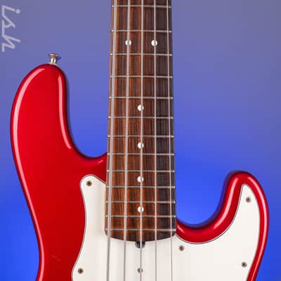 1997 Fender Roscoe Beck V Bass Candy Apple Red image 6