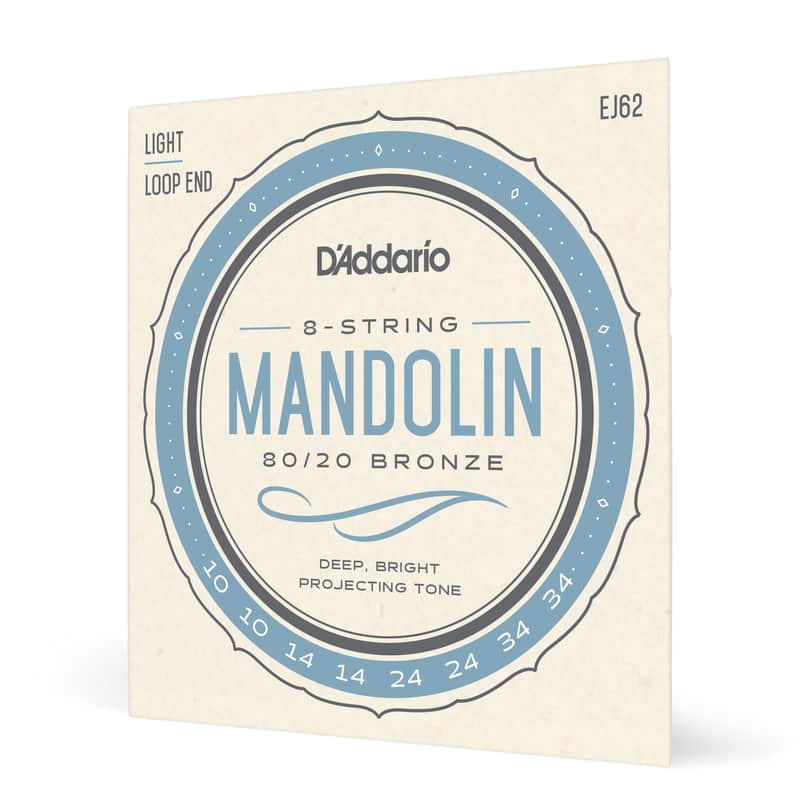 D'Addario EJ62 80/20 Bronze Mandolin Strings, Light, 10-34 image 1