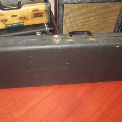 1966 Fender Jazzmaster / Jaguar Case Black w/ Orange Interior image 2