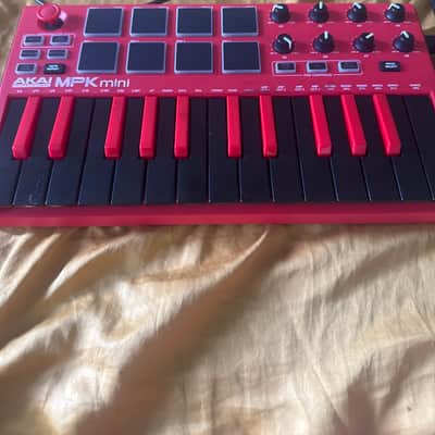 Akai MPK Mini 25-Key MIDI Controller 2014 - Present - Red with Black Keys image 1