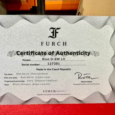 Furch Guitars BLUE LH D SW EAS VTC Lefty Dreadnough  (CUSTOM ORDER for Al’s Music Factory) UNIQUE IN THE WORLD !!! image 25