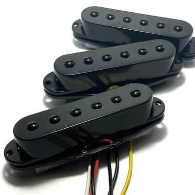 Dragonfire Cane Singles SSS Pickup Set ~ Modern Ceramic Power Strat Bridge+Middle+Neck Pickups, Black image 3
