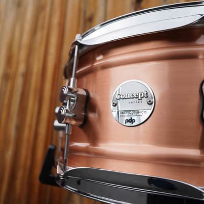 DW/PDP Natural Satin Brushed Copper Shell 6.5 x 14" Snare Drum image 4