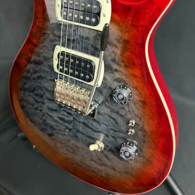 PRS SE Custom 24-08 Quilt Top Electric Guitar Charcoal Cherry Burst w/ Gig Bag image 7