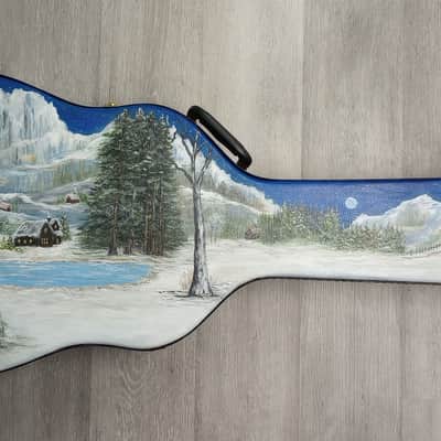 Juliana's Art Full of Love - Dreadnought Arch Top Guitar Case - "Snow" - a Tribute to Per-Olov Kindgren [2024] - Hand Painted Custom Artwork image 1