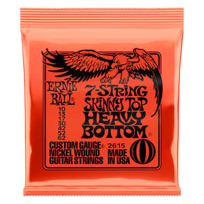 Ernie Ball Skinny Top Heavy Bottom Slinky 7-String Nickel Wound Electric Guitar Strings 10 - 62 Gaug image 1