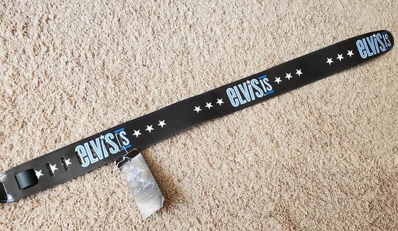 Perri’s Leathers P25EPV-839 Elvis Presley 2007 Black Guitar Strap image 1