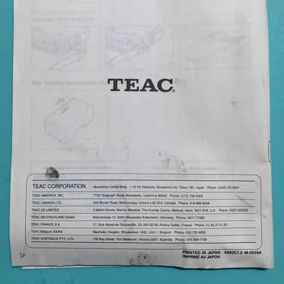 Tascam DA-P20 Factory Owners Manual image 2