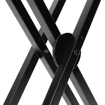 On-Stage KS7292 Double-X Ergo Lok Keyboard Stand with 2nd Tier,Black image 4