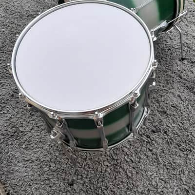1990's Ludwig Green/Silver Duco 2PC Mach Lug Drum Set (20"x14" BD + 14"x12" FT) image 8