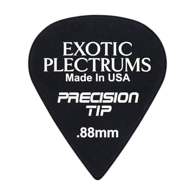 Exotic Plectrums Delrin Black Guitar Or Bass Pick - 0.88 mm Medium Heavy Gauge - Premium Made In USA - Extra Sharp 351 Precision Tip Shape - 100 Pack image 2