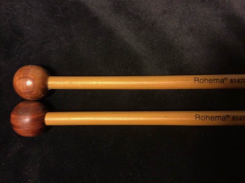 Rohema Percussion - Percussion Mallets Xtra-Hard 25MM Ball (Made in Germany) Bamboo Handle image 1