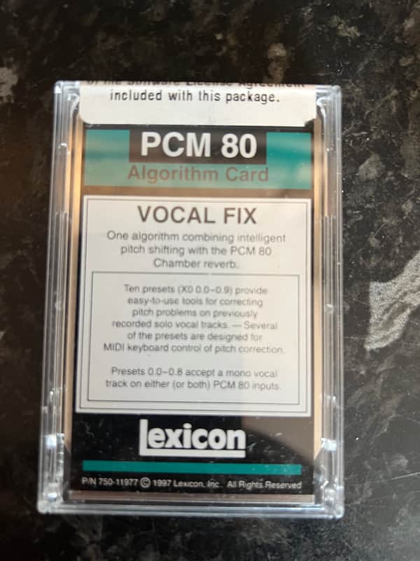 Lexicon PCM80 Vocal Fix Algorithm Card imagen 1