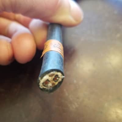 Cornish one (1) 117V Power Cord Electric Cable cut Ampro Vintage non-polarized black, brown 1940s-1960s image 3