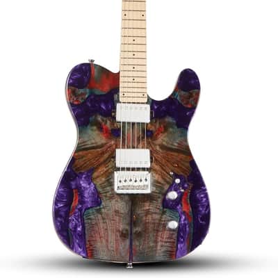 Electric Guitar, 24-Fret Maple Neck with Matte Finish, Glossy Top/Back, Dual Humbucker Pickups, 3-Way Switch, Fixed Bridge, White Brass Frets, Black Inlays(Purple) image 1