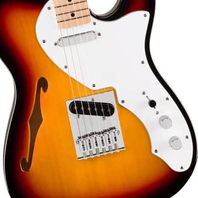 Fender Squier Affinity Series Thinline Telecaster Electric Guitar, 3-Colour Sunburst image 3