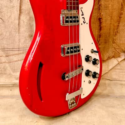 Kustom K-200 Bass Guitar 1968 - Transparent Red image 18