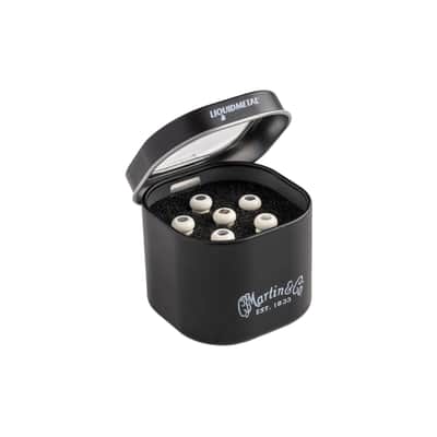 Martin LUXE BY MARTIN Liquidmetal Bridge Pins Bone w/Pearl image 1