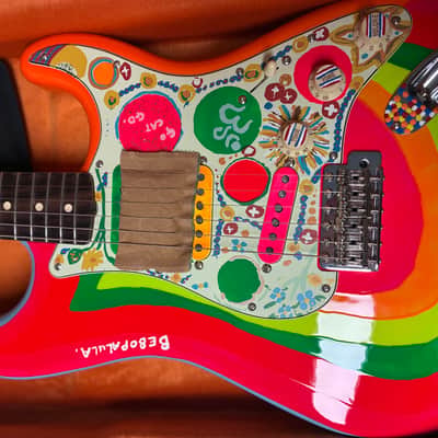 2022 Fender Artist Series George Harrison Rocky Stratocaster 2022 - Sonic Blue / Custom Art image 5