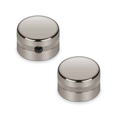 Schaller Germany Set of (2) 6mm Knurled Metal Speed Knobs, RUTHENIUM 15040600