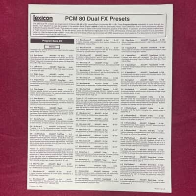 Lexicon PCM 80 Dual FX V1.0 Algorithm Card image 6