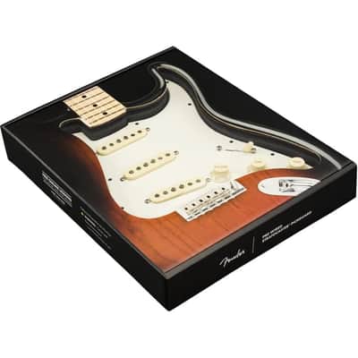 Fender Pre-Wired Strat® Pickguard, Custom Shop Fat 50's SSS, Parchment - 0992340509 Bundle w/ 12-Pack Guitar Pick and Liquid Audio Polishing Cloth image 3