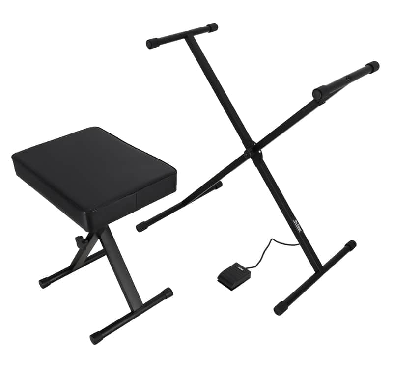 On-Stage KPK6520 CB X-Stand Adjustable Keyboard Stand+Padded Bench+Sustain Pedal image 1