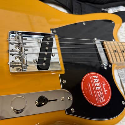 2021 Squier Paranormal Offset Telecaster Butterscotch Blonde NEVER OWNED Excellent Plus Condition Factory Plastic Fender Gigbag image 5