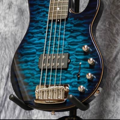 Ernie Ball MusicMan BFR StingRay 5H 20th Anniversary Tahitian Quilt. #6 of 10 StingRay 5H 2007 Tahitian Blue Quilt-Matching Headstock-Tahitian Blue Birdseye Neck image 7