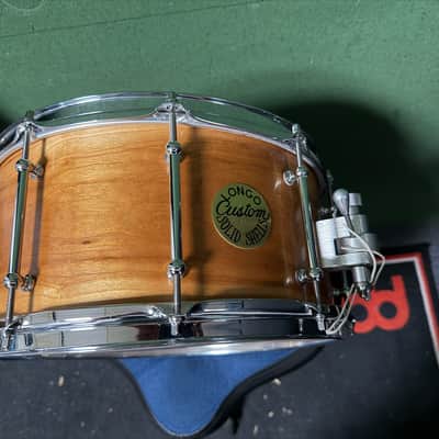 Longo 14X6.5" SOLID SHELL CHERRY SNARE DRUM - NATURAL image 7