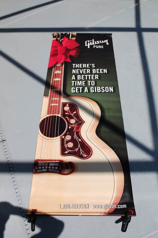 Gibson Never been a better time to get a Gibson Dealer Banner 2000's - Full colortwo sided image 1