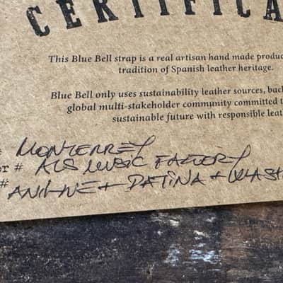 Blue Bell Straps  MONTEREY Artisan Custom for Al’s Music Factory  Aniline Patina Washed Silver Hardware image 5