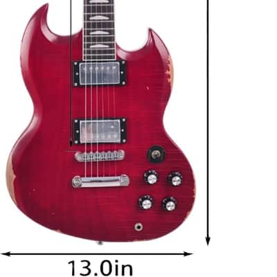 Electric Guitar,Solid Body Electric Guitar With Mahogany Body and Neck,Rosewood Fingerboard,Bone Nut 6-String Guitar,Professional/Electric Guitars for Adults image 2