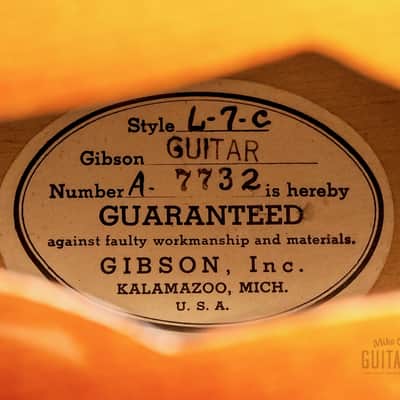 1951 Gibson L-7C Vintage Archtop Guitar w/ Double McCarty Pickguard, Lifton Case image 6