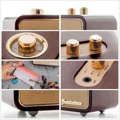 Retro Bluetooth Speaker, Vintage Radio for Home Indoor, Wooden Vintage Style Rechargeable Portable image 4