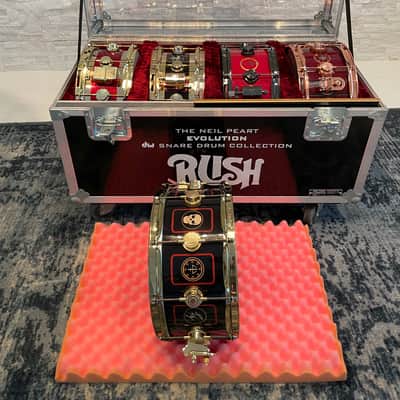 DW Neil Peart Rush “SUPER” Evolution Snare Drum Collection Featuring a total of 5 (five) Snares 1995-2004-2007-2010-2016 - Custom image 10
